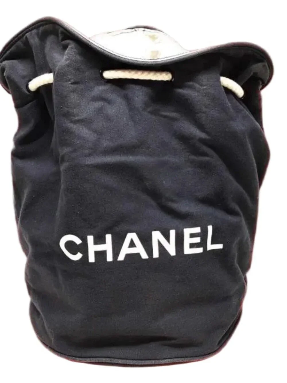 CHANEL Black Canvas Shoulder Bag